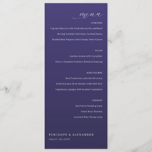 Elegant Purple Wedding Menu