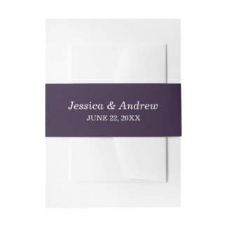 Elegant Purple Wedding Personalised Invitation Belly Band
