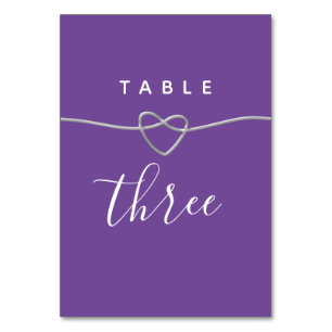 Elegant Purple Wedding Table Number