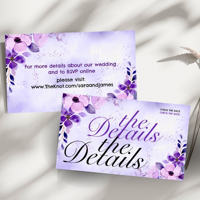 Elegant Purple Wedding Website Enclosure Card (Creator Uploaded)