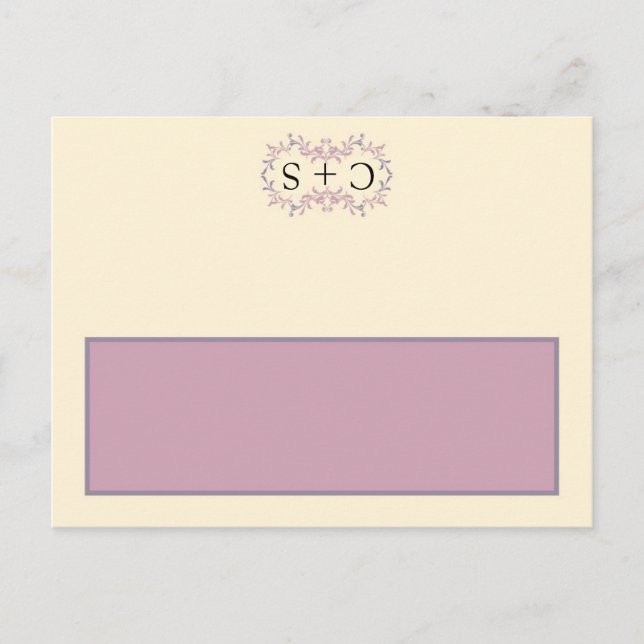 Elegant Purple Wedding Writable Place Card (Front)