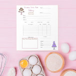 Elegant Purple White Cake Order Form Notepad<br><div class="desc">This cakes order form is perfect for your bakery shop business. You can easily change the text and font with a click of button. The section for drawing your cake design will help customers walk away with a feels of confidences that their vision has been met.</div>