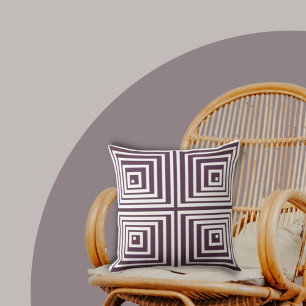 Elegant Purple & White Cornered Box Pattern Cushion