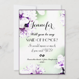 Elegant Purple & White Lilies on Soft Green Invitation
