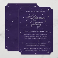 Elegant Purple+White Magical Stars Halloween Party