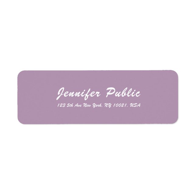 Elegant Purple White Modern Script Simple Template (Front)