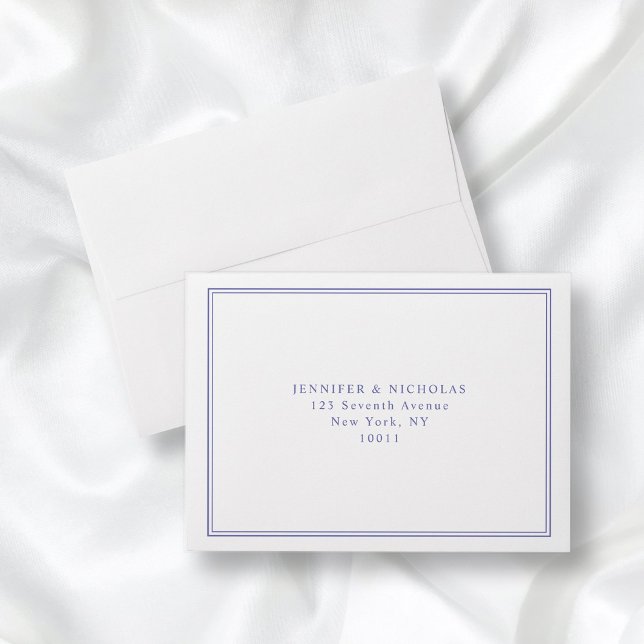 Elegant Purple White Wedding Return Address Envelope (Creator Uploaded)
