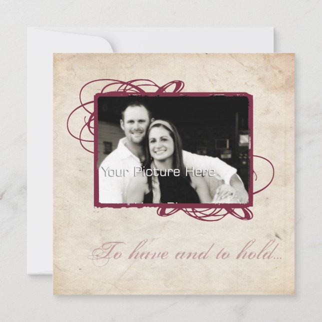 Elegant Purple Wine Wedding Invitation (Back)