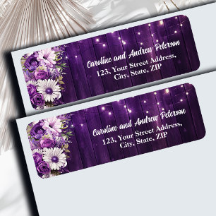 Elegant Purple Wood String Lights Floral