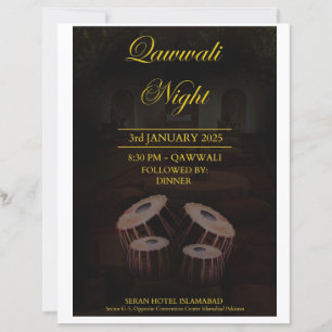 Elegant Qawwali Night Invitation Card