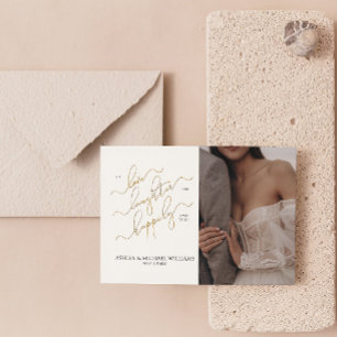 Elegant QR Code 2 Photo Script Happily Ever After Invitation