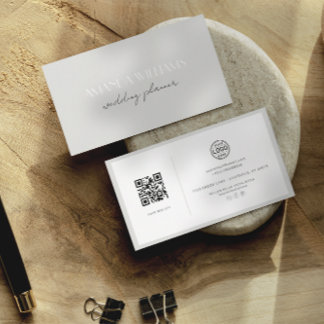 Elegant QR Code Card Social Linen Business Card