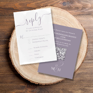 Elegant QR Code Classic Meal RSVP Lavender