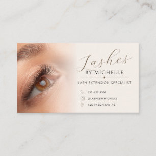 Elegant QR Code Custom Photo Lash Technician Business Card