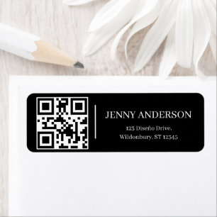 Elegant QR Code Minimalist Return Address labels