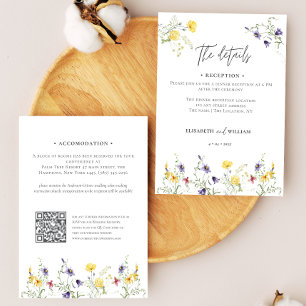 Elegant QR Code Wedding details Accommodation Enclosure Card