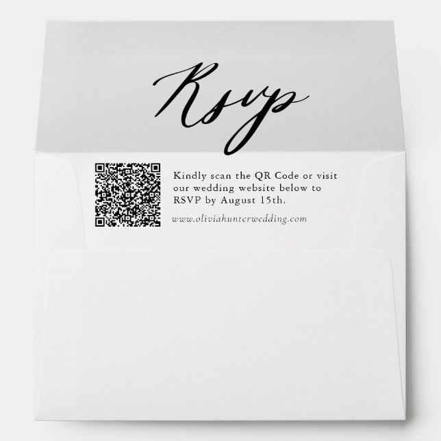 Elegant QR Code Wedding Envelope (Back (Bottom))