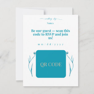 Elegant QR Code Wedding Invitation Minimalist RSVP