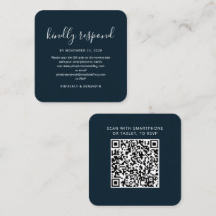 Elegant QR Code Wedding Response RSVP Card