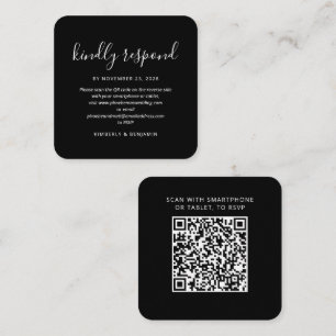 Elegant QR Code Wedding Response RSVP Enclosure Card