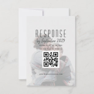 Elegant QR Code Wedding RSVP Card