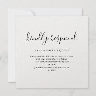 Elegant QR Code Wedding RSVP Card