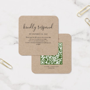 Elegant QR Code Wedding Website RSVP Card