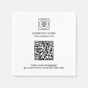 Elegant QR Review Print for Customer Feedback  Napkin