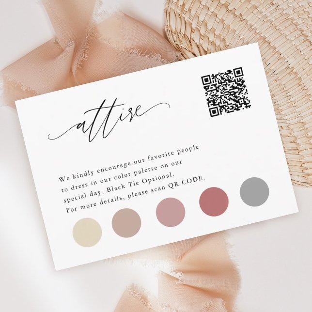 Elegant QR Wedding Color Palette Attire Cards (Creator Uploaded)