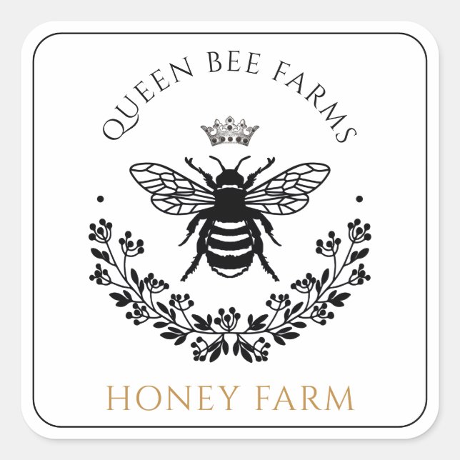 Elegant Queen Honey Bee Product Labels (Front)