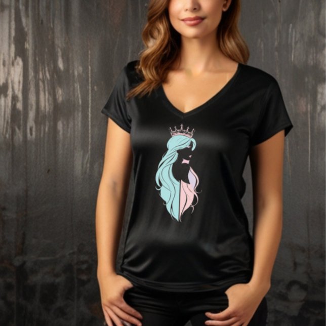 "Elegant Queen with Crown” Pastel Design T-Shirt (Creator Uploaded)