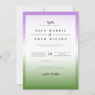 Elegant Queer Pride Wedding  Invitation