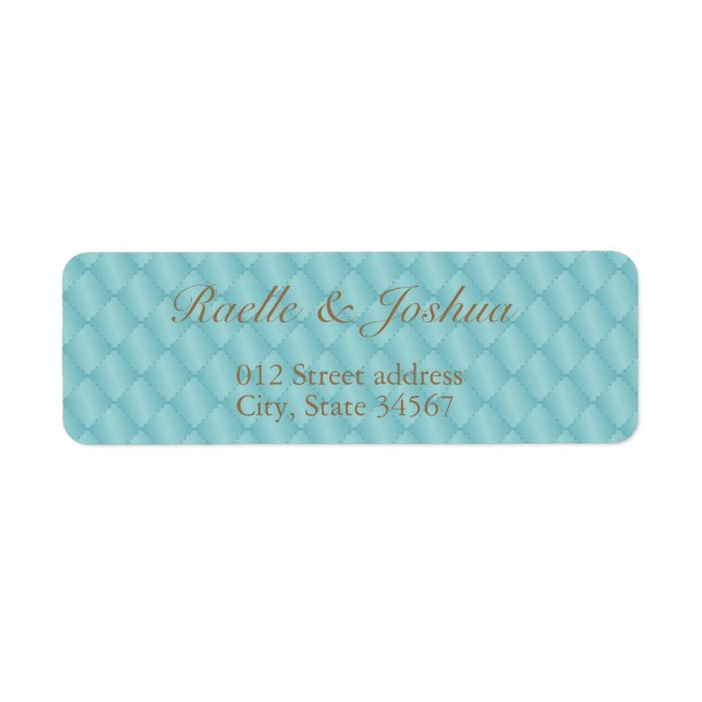 Elegant quilt turquoise teal return address label (Front)