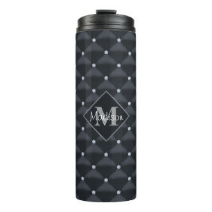Elegant Quilted Black & Bling Personalised Thermal Tumbler