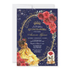 Elegant Quinceañera Enchanted Red Roses Floral