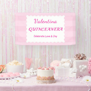 Elegant Quinceañera Floral Bouquet   Pink & White  Banner