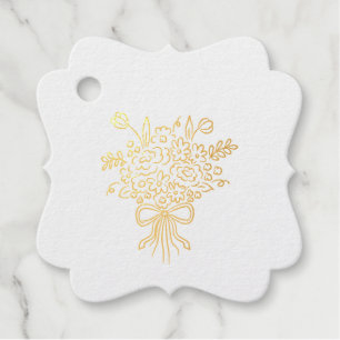 Elegant Quinceañera Floral Bouquet   Pink & White  Favour Tags