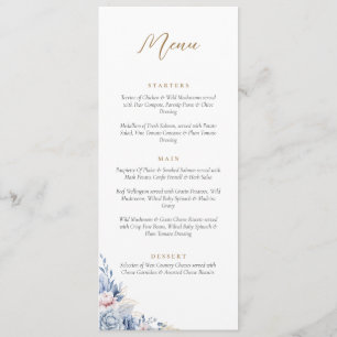 Elegant Quinceanera Gold Tiara Floral menu 