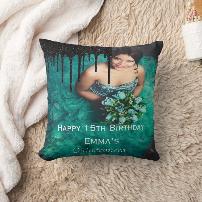 Elegant Quinceañera Photo 15th 16th Birthday  Cushion (Blanket)