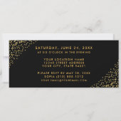 Elegant Quinceanera Photo Gold and Black Ticket Invitation (Back)