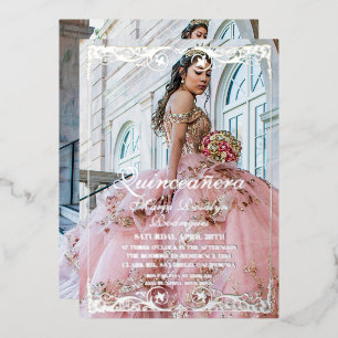Elegant Quinceanera Photo Invitation