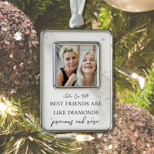 Elegant Quote Best Friend Photo Framed Ornament