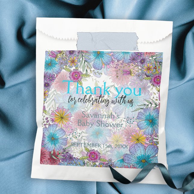 Elegant Radiant Bohemian Flowers Baby in Bloom Favour Bags (Creator Uploaded)
