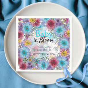 Elegant Radiant Bohemian Flowers Baby in Bloom Napkin