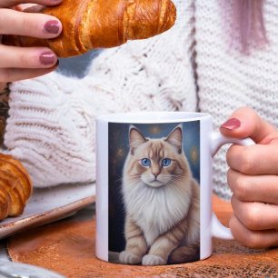 Elegant Ragdoll Cat Painting Coffee Mug