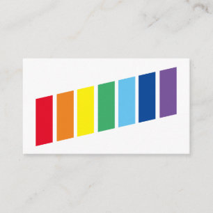 Elegant rainbow coloured stripes interior designer business card
