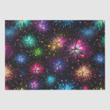 Elegant Rainbow Fireworks on Black Background
