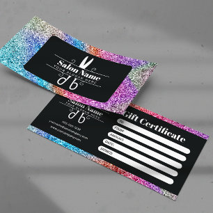 Elegant Rainbow Glitter Salon Gift Certificate