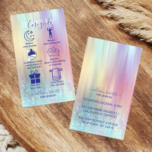 Elegant Rainbow Gradient Branding Jewellery Care B Business Card