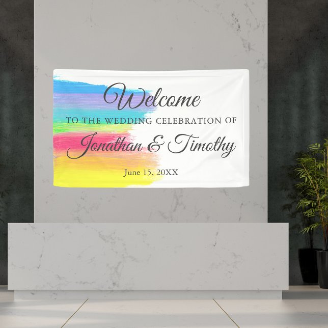 Elegant Rainbow Modern Welcome to Our Wedding Banner (Creator Uploaded)